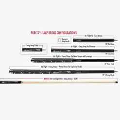 Players HXTP5 PureX Technology Jump/Break Cue Gunmetal 21-Ounce Black