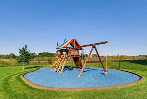 Playsafer Blue Rubber Mulch 77 Cu. Ft. 2000 Lbs. Pallet – 50 Bags