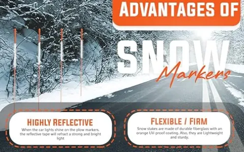 Polar Snow Products 2000 Pack 48 Inch Driveway Markers with 12″ Install Drill Bit Orange