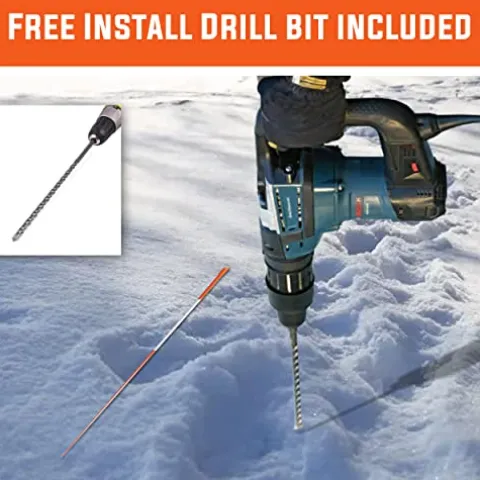 Polar Snow Products 2000 Pack 48 Inch Driveway Markers with 12″ Install Drill Bit Orange