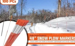 Polar Snow Products 2000 Pack 48 Inch Driveway Markers with 12″ Install Drill Bit Orange