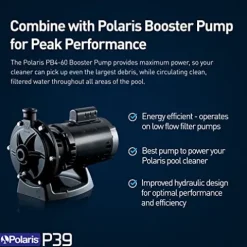 Polaris P39 Pressure Side Pool Cleaner – All Wheel Drive – TailSweep PRO – Dual Chamber SuperBag – White