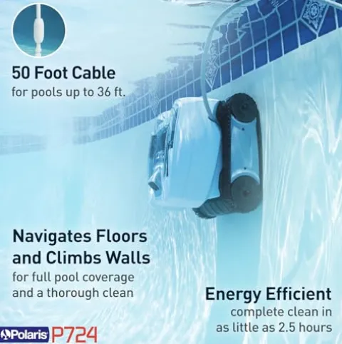 Polaris P724 Robotic Pool Cleaner White