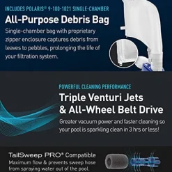 Polaris Vac-Sweep 380 Pressure Inground Pool Cleaner White and Blue