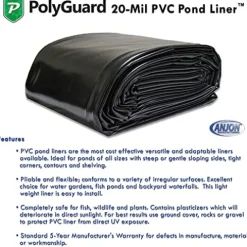 POLYGUARD PVC Pond Liner 20 ft. x 50 ft. 20-Mil Black