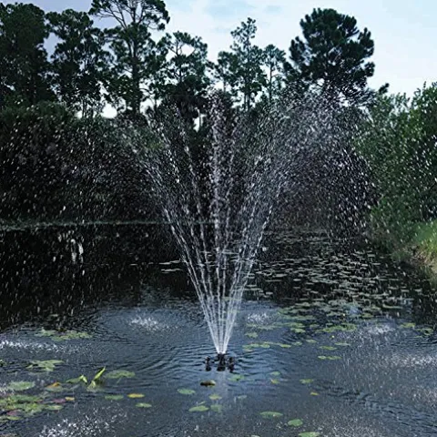 POND BOSS PRO Floating Fountain with Lights 1/2 HP 5000 GPH Pump Black