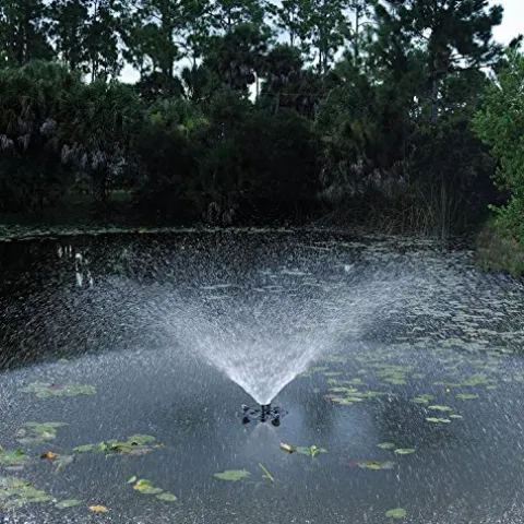 POND BOSS PRO Floating Fountain with Lights 1/2 HP 5000 GPH Pump Black