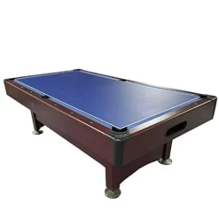 Pool Central 8′ Pool Billiards and Hockey 2-in-1 Game Table Brown