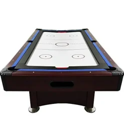 Pool Central 8′ Pool Billiards and Hockey 2-in-1 Game Table Brown