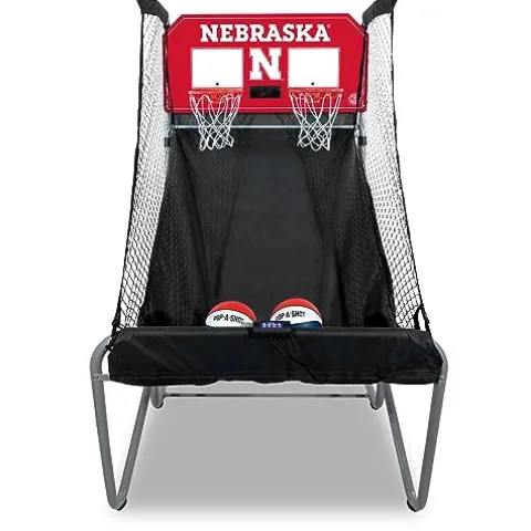 Pop-A-Shot Home Dual Shot with Nebraska Cornhuskers NCAA Graphics Red