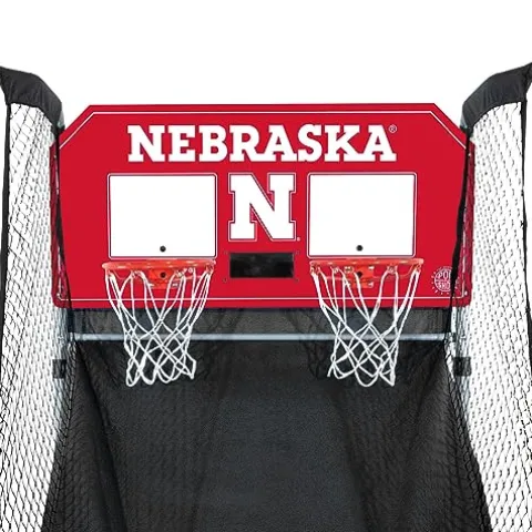 Pop-A-Shot Home Dual Shot with Nebraska Cornhuskers NCAA Graphics Red