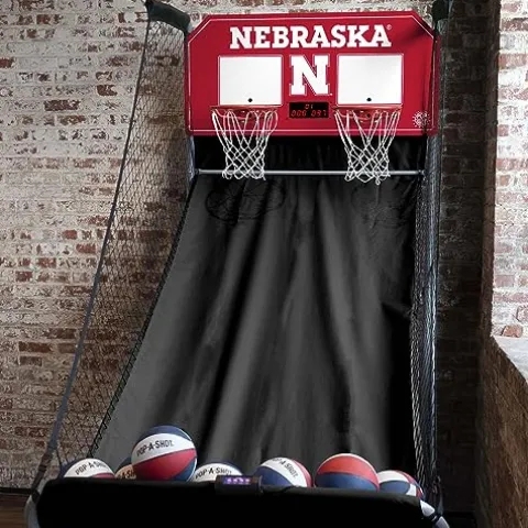 Pop-A-Shot Home Dual Shot with Nebraska Cornhuskers NCAA Graphics Red