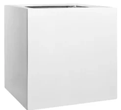 Pottery Pots Block XL Fiberstone Square Planter 24 Inch Glossy White