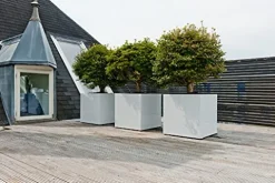 Pottery Pots Block XL Fiberstone Square Planter 24 Inch Glossy White