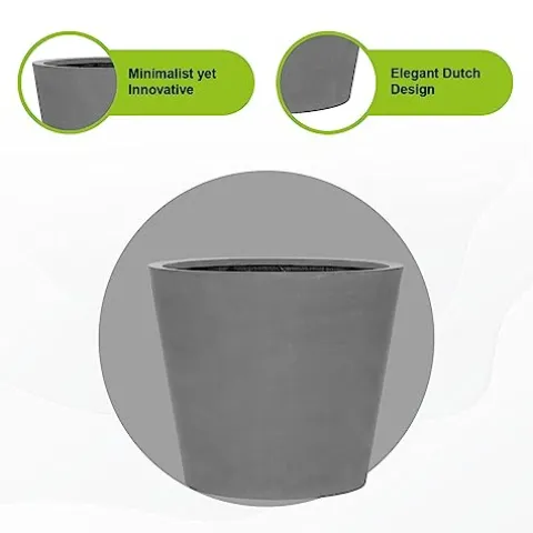 Pottery Pots Fiberstone Round Planter Large 24 Inch Grey