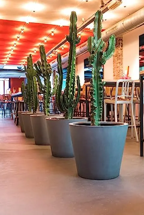 Pottery Pots Fiberstone Round Planter Large 24 Inch Grey