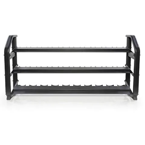 Power Systems Denali ProStyle Dumbbell Rack with Built-in Saddles – Reinforced Steel – Black Powder Coated