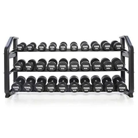 Power Systems Denali ProStyle Dumbbell Rack with Built-in Saddles – Reinforced Steel – Black Powder Coated