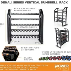 Power Systems Denali Series Vertical Dumbbell Rack Black