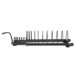 Power Systems Horizontal Plate Rack with Handle and Wheels Black