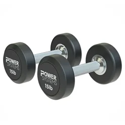 Power Systems ProStyle Round Rubber Dumbbell Pairs (70) Black