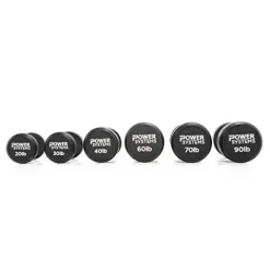 Power Systems ProStyle Round Rubber Dumbbell Pairs (70) Black