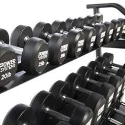 Power Systems ProStyle Round Rubber Dumbbell Pairs (70) Black