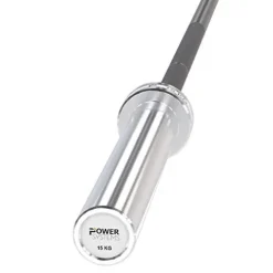 Power Systems Women’s 15kg Hybrid Bar for Traditional Weight Lifting – Diamond Pattern Knurling Silver