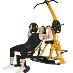 Powertec Fitness Workbench LeverSystem Adjustable Workout Bench Yellow