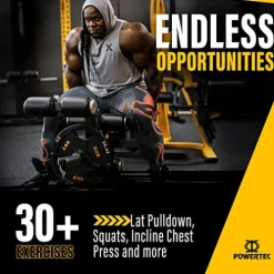 Powertec Fitness Workbench LeverSystem Adjustable Workout Bench Yellow