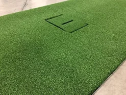 PREMIUM PRO TURF Golf Mat 5′ x 10′ for Optishot Simulator – Right & Left Handed – Wooden Tee Holder