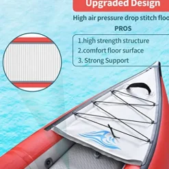 PRODCA Inflatable Kayak Set with Paddle & Air Pump, Portable Deluxe Tandem 2 Person Kayak