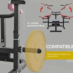 PRODCA Weight Chest Press Bench 11 Adjustable Positions Home Gym Equipment Red