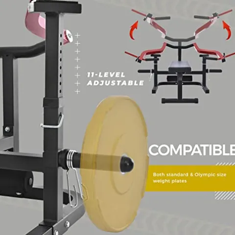 PRODCA Weight Chest Press Bench 11 Adjustable Positions Home Gym Equipment Red