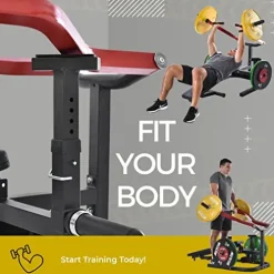 PRODCA Weight Chest Press Bench 11 Adjustable Positions Home Gym Equipment Red