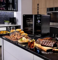 Profile GE Profile™ Smart Indoor Pellet Smoker with Active Smoke Filtration, WiFi Connected, Countertop BBQ Appliance Carbon Black