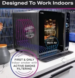 Profile GE Profile™ Smart Indoor Pellet Smoker with Active Smoke Filtration, WiFi Connected, Countertop BBQ Appliance Carbon Black