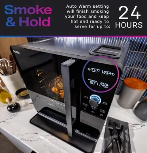 Profile GE Profile™ Smart Indoor Pellet Smoker with Active Smoke Filtration, WiFi Connected, Countertop BBQ Appliance Carbon Black