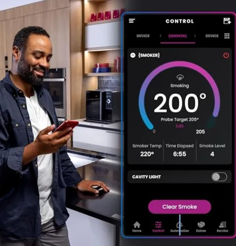 Profile GE Profile™ Smart Indoor Pellet Smoker with Active Smoke Filtration, WiFi Connected, Countertop BBQ Appliance Carbon Black