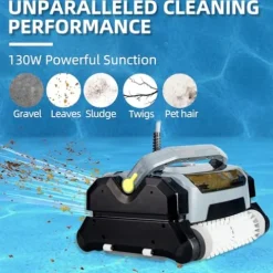 ProMaintain Robotic Pool Vacuum Cleaner 130W Waterliner Clean Wall Climbing Gray
