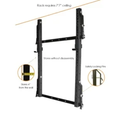 PRx Performance Profile PRO 73″ Folding Squat Rack Wall Mounted Home Gym System Black