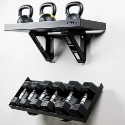 PRx Performance Wall Mounted Dumbbell Storage Shelf Black