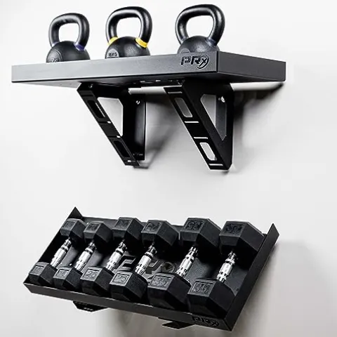 PRx Performance Wall Mounted Dumbbell Storage Shelf Black