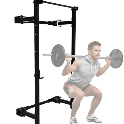 PRx Performance Wall Mounted Folding Power Squat Rack Black