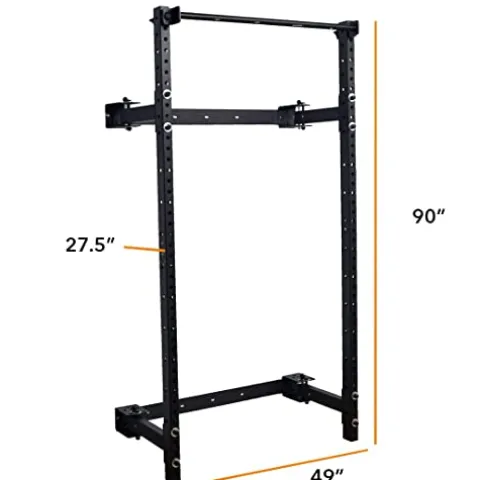 PRx Performance Wall Mounted Folding Power Squat Rack Black
