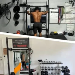 PRx Performance Wall Mounted Folding Power Squat Rack Black