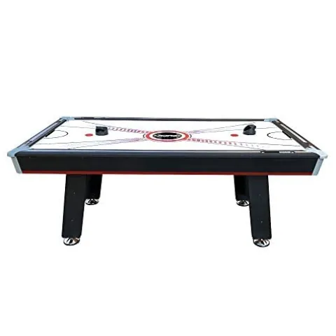 PUCK Atlas 7-Foot Air Hockey Table with Table Tennis Top White