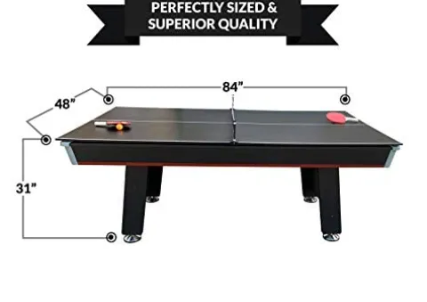 PUCK Atlas 7-Foot Air Hockey Table with Table Tennis Top White