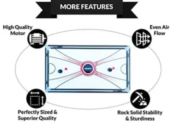 PUCK Atlas 7-Foot Air Hockey Table with Table Tennis Top White