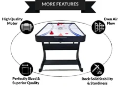 PUCK Eros 5.5-Foot Folding Air Hockey Table Jet Black